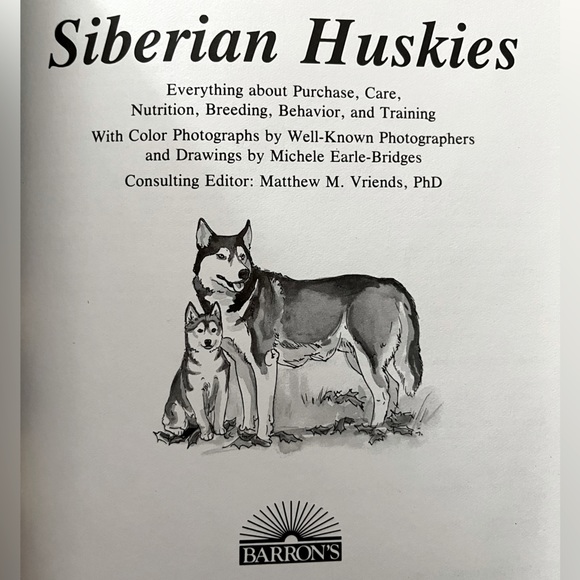 💖NEW 90s Siberian Huskies Dog Pet Owners Guidebook Hardback Color Photographs💖 - Picture 10 of 16